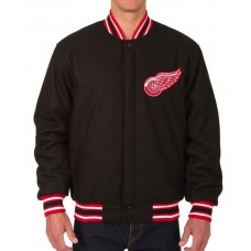 Detroit Red Wings Varsity Black Wool Jacket